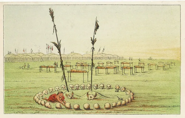 Framed Print : MANDAN CEMETERY 1830S Framed Print : MANDAN CEMETERY 1830S