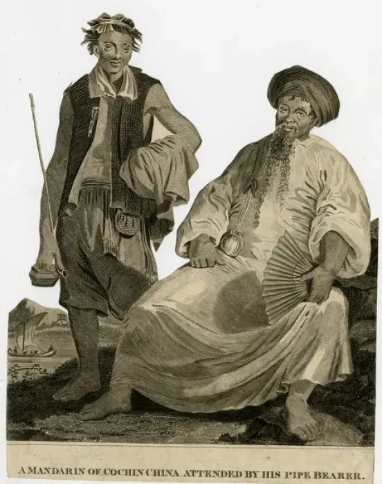 Framed Print : A Mandarin of Cochin China attended by his Pipe Bearer Framed Print : A Mandarin of Cochin China attended by his Pipe Bearer
