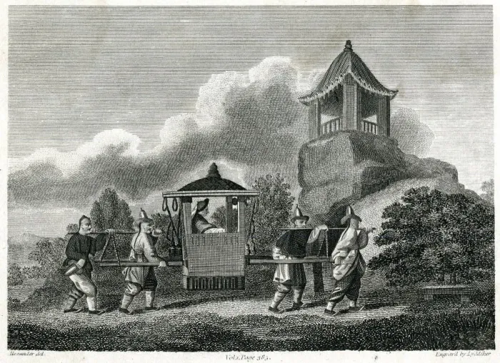 Framed Print : Mandarin in a Sedan Chair in China Framed Print : Mandarin in a Sedan Chair in China
