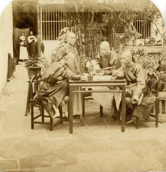 Framed Print : Mandarins playing a Game somewhat similar to Draughts Framed Print : Mandarins playing a Game somewhat similar to Draughts