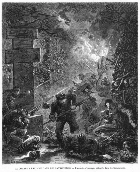 Framed Print : Manhunt in Catacombs