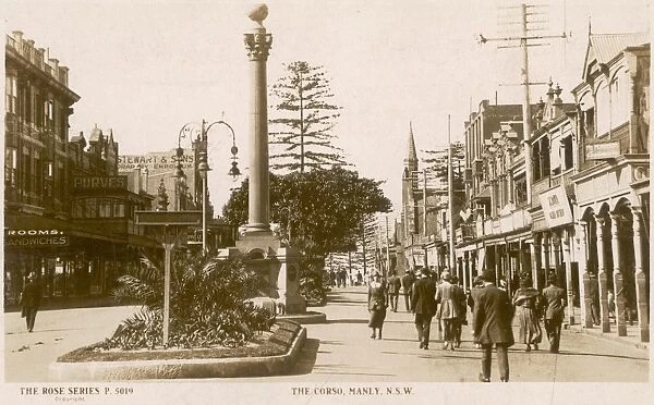 Manly C. 1900s. The Corso, Manly, Sydney, New South Wales, Australia
