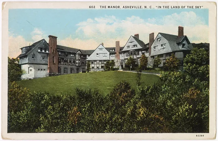 Framed Print : The Manor, Asheville, North Carolina, USA - English style inn, private clubhouse surrounded by a park Date: 1920 Framed Print : The Manor, Asheville, North Carolina, USA - English style inn, private clubhouse surrounded by a park Date: 1920