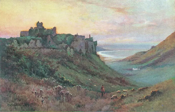 Framed Print : Manorbier Castle Landscape scene South Wales