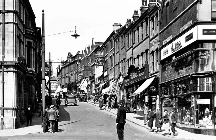 Framed Print : Mansfield Leeming Street probably 1930s Framed Print : Mansfield Leeming Street probably 1930s