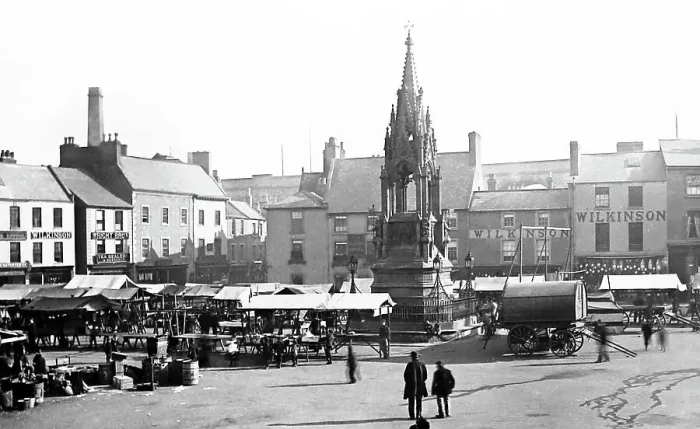Framed Print : Mansfield Market Place - Victorian period Framed Print : Mansfield Market Place - Victorian period