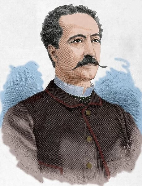 Manuel Catalina Rodriguez (1820-1886). Engraving. Colored
