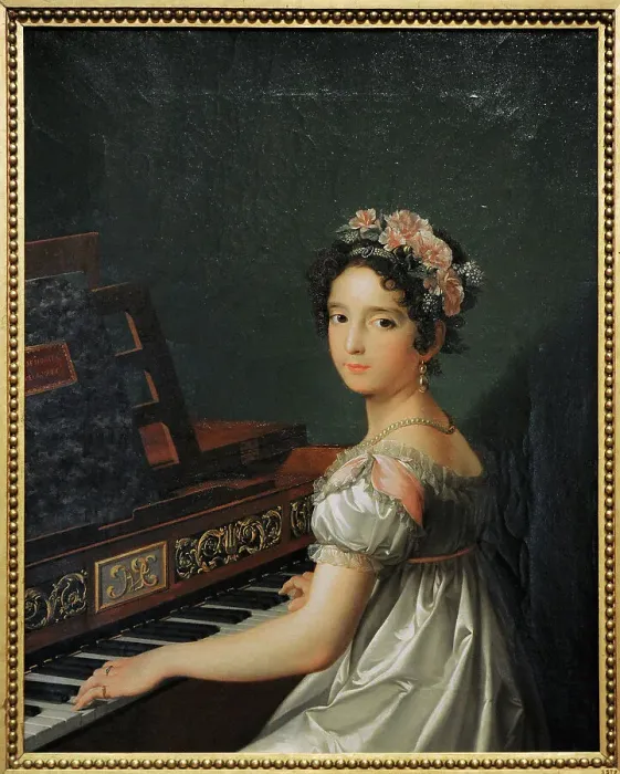 Framed Print : Manuela Gonzalez Velazquez playing the piano, 1820-1821 Framed Print : Manuela Gonzalez Velazquez playing the piano, 1820-1821
