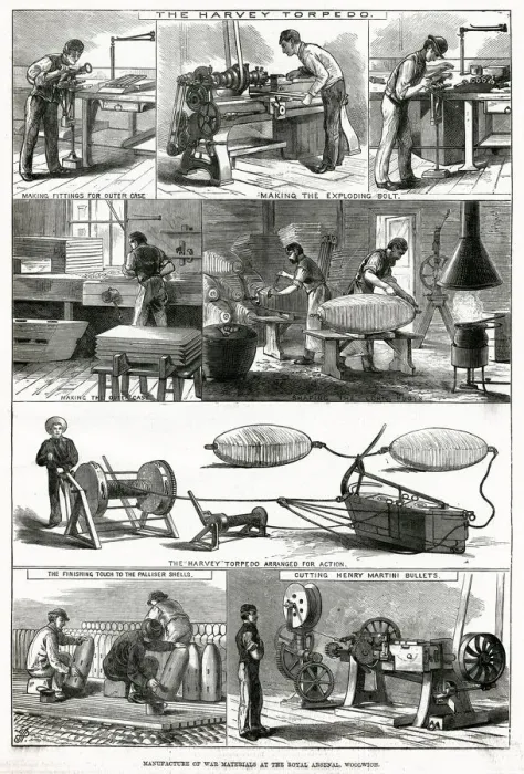 Framed Print : Manufacture of War materials at Woolwich Arsenal 1877 Framed Print : Manufacture of War materials at Woolwich Arsenal 1877