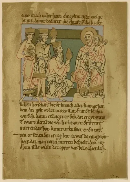 Framed Print : Manuscript depicting the visit of the Three Kings