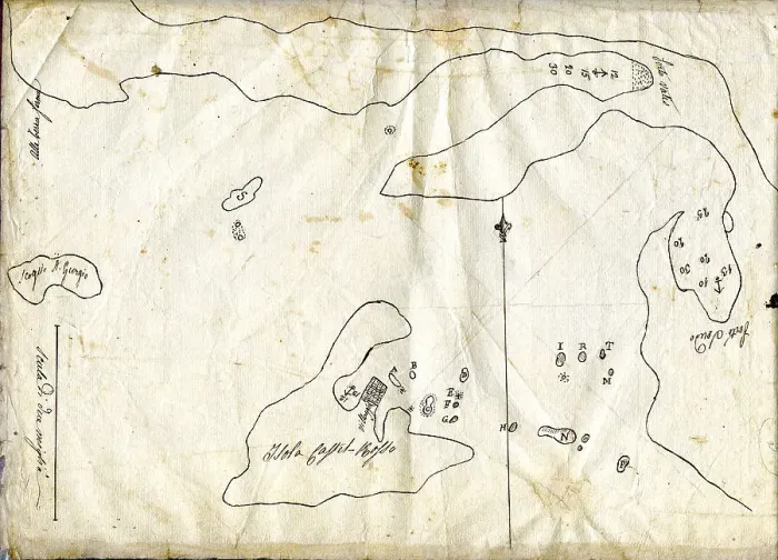 Framed Print : Manuscript Map of Castel Rosso Framed Print : Manuscript Map of Castel Rosso