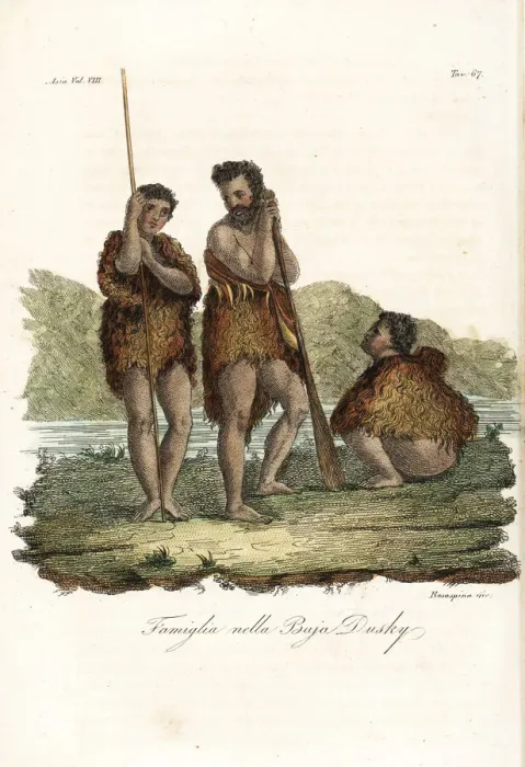 Framed Print : Maori family in Dusky Bay, New Zealand Framed Print : Maori family in Dusky Bay, New Zealand