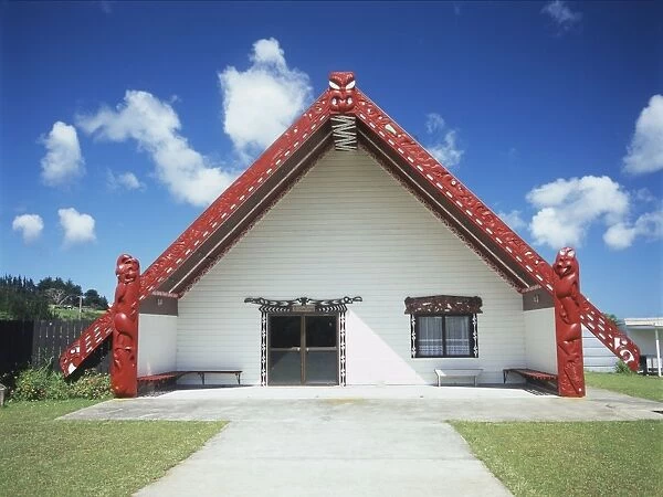 Maori meeting house, Kaitaia, North Island, New Zealand
