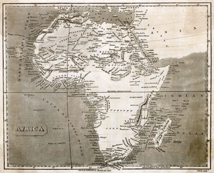 Framed Print : Map of Africa 1818 Framed Print : Map of Africa 1818