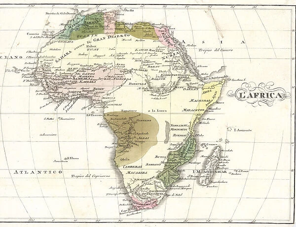 Map of Africa, circa 1820