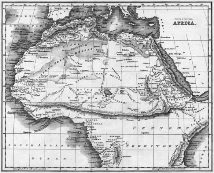 Framed Print : Map Africa North Framed Print : Map Africa North