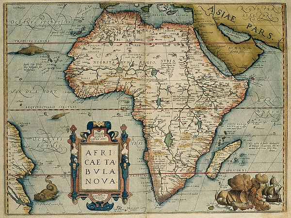 Map of African Continent. Theatrum Orbis Terrarum by Abraham