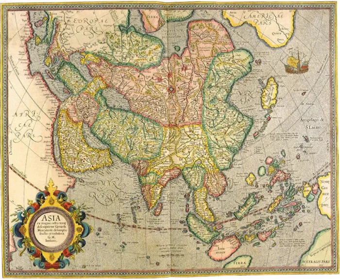 Framed Print : Map of Asia 1633 Date: 1633 Framed Print : Map of Asia 1633 Date: 1633