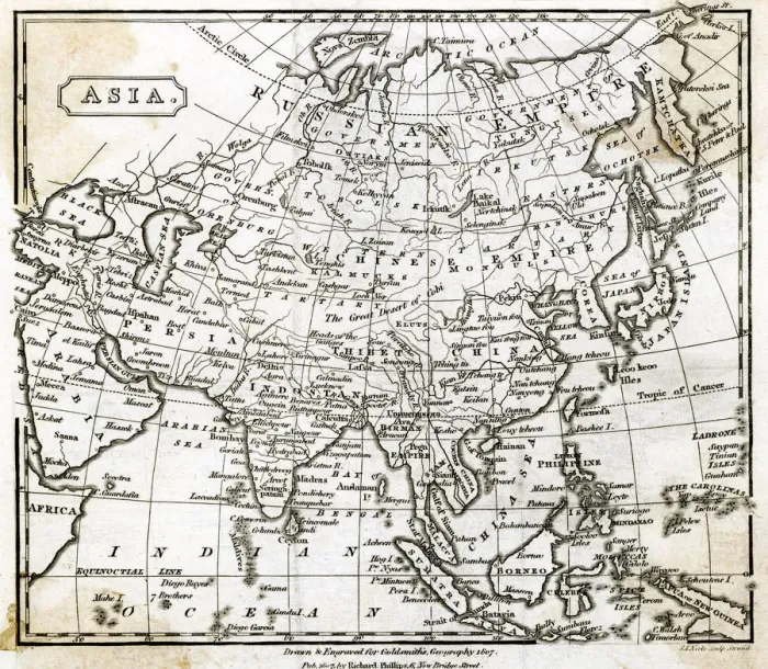 Framed Print : MAP / ASIA 1807 Framed Print : MAP / ASIA 1807