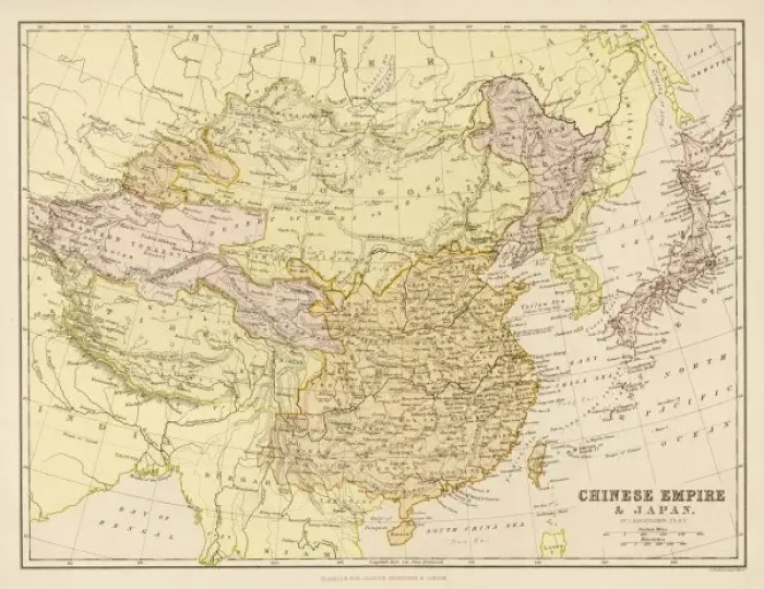 Framed Print : Map / Asia / China / Japan Framed Print : Map / Asia / China / Japan
