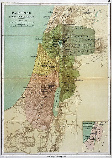Map Asia Palestine Bible Maps 1st Century Ad