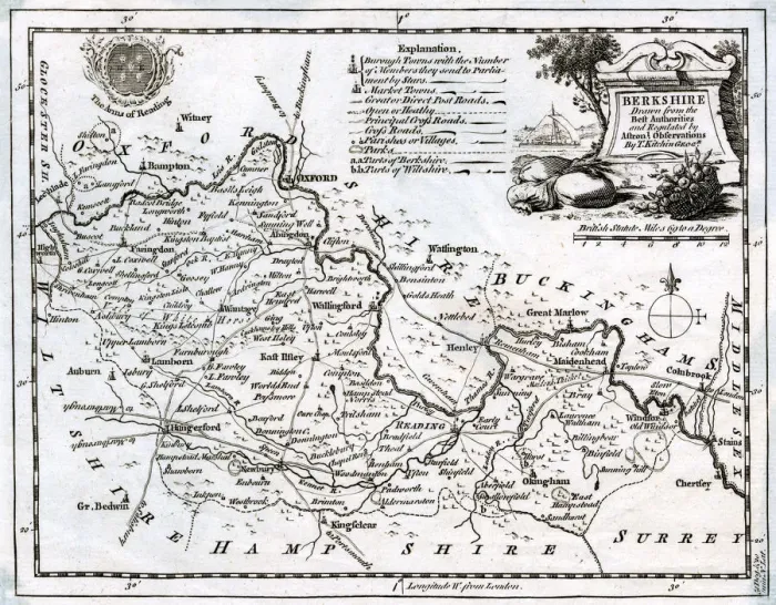 Framed Print : MAP / BERKSHIRE 18C Framed Print : MAP / BERKSHIRE 18C