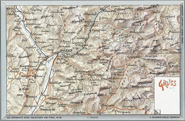 Map of Bozen  /  Bolzano - Italy