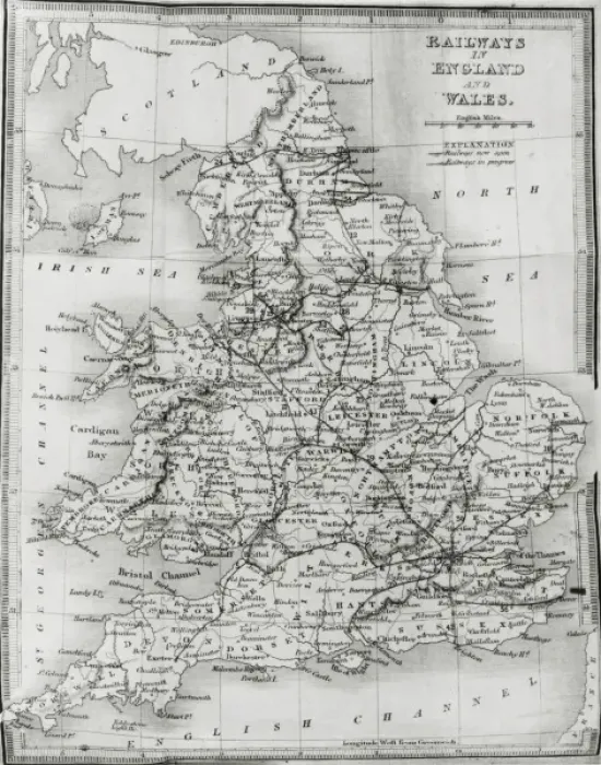 Framed Print : Map ? Bradshaw?s Railway Guide Framed Print : Map ? Bradshaw?s Railway Guide