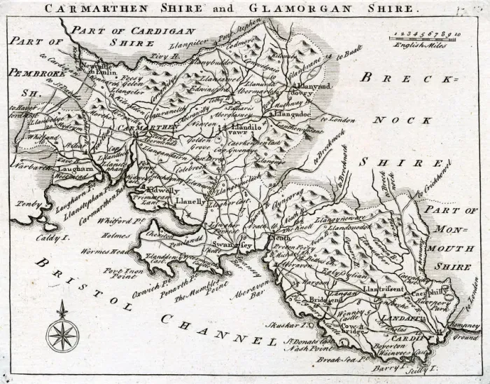 Framed Print : MAP / BRITAIN / WALES 18C Framed Print : MAP / BRITAIN / WALES 18C