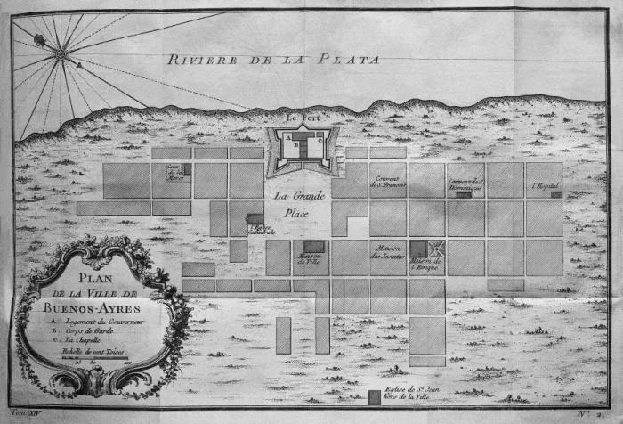 Framed Print : Map of Buenos Aires (1763). French anonymous Framed Print : Map of Buenos Aires (1763). French anonymous
