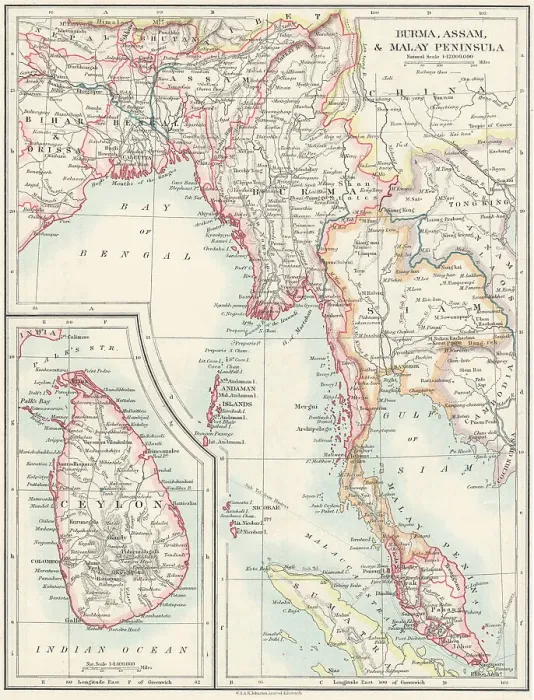 Framed Print : Map of Burma Framed Print : Map of Burma