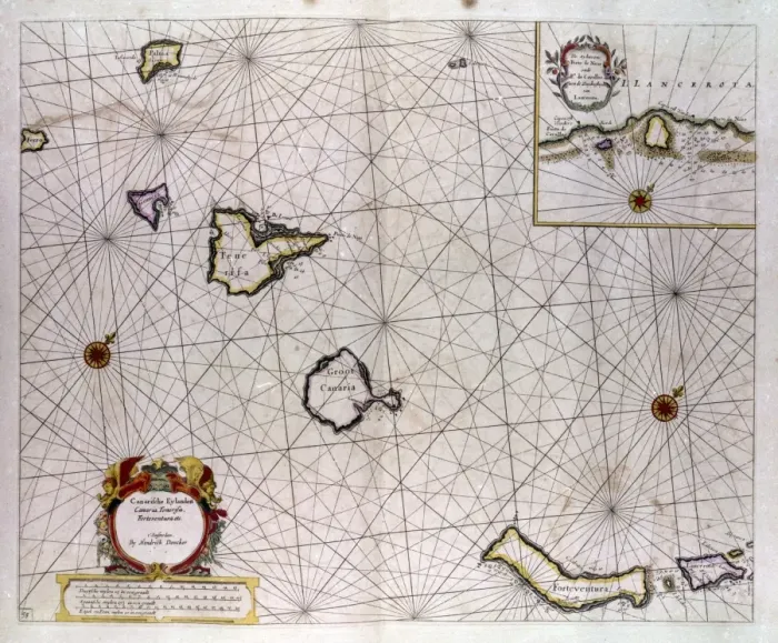 Framed Print : Map of the Canary Islands Framed Print : Map of the Canary Islands