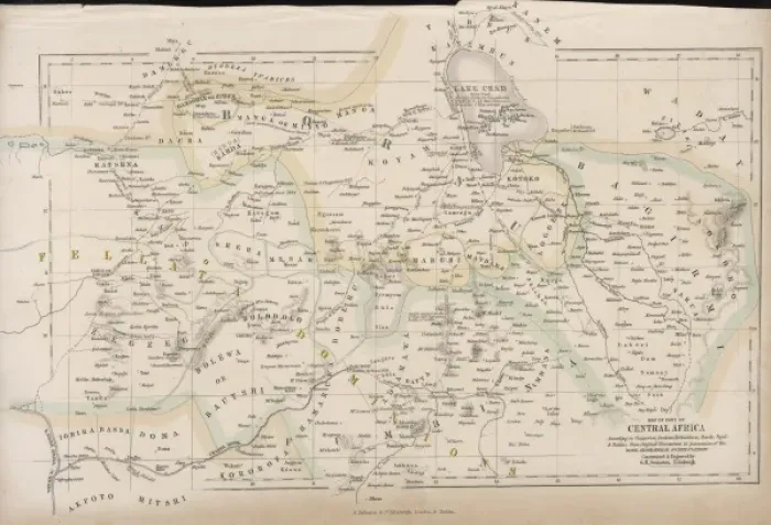 Framed Print : Map / Central Africa C1860 Framed Print : Map / Central Africa C1860
