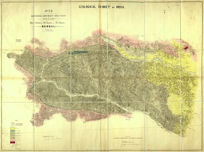 Framed Print : Map of the Damoodah and adjacent coal field (Williams 1847) Framed Print : Map of the Damoodah and adjacent coal field (Williams 1847)