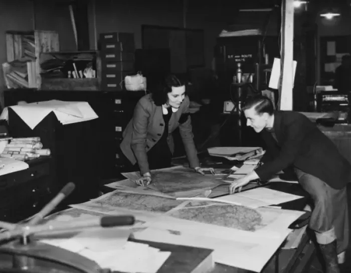 Framed Print : Map Department, WWII Framed Print : Map Department, WWII