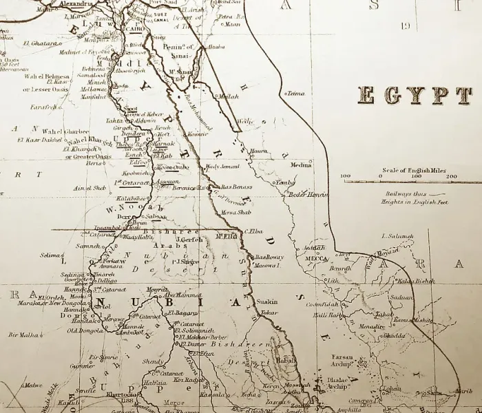 Framed Print : Map of Egypt, Victorian period Framed Print : Map of Egypt, Victorian period