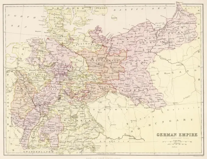 Framed Print : Map / Europe / Germany 1880S Framed Print : Map / Europe / Germany 1880S