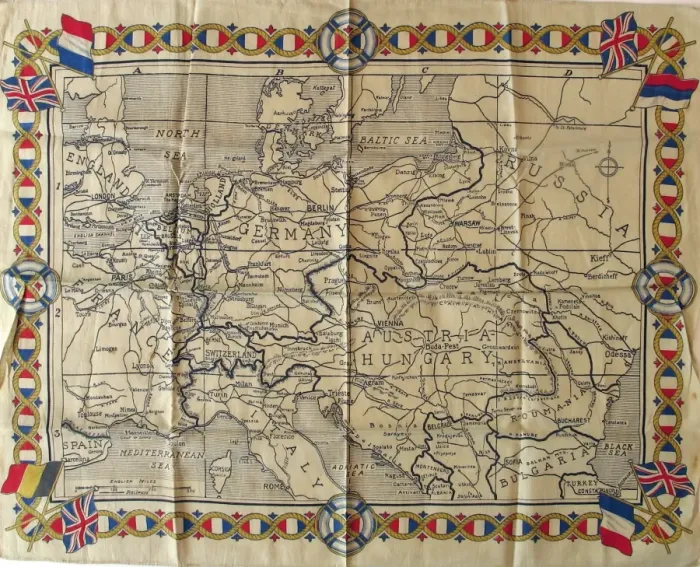 Framed Print : Map of the European Theatre of War plus flags of the Allies Framed Print : Map of the European Theatre of War plus flags of the Allies