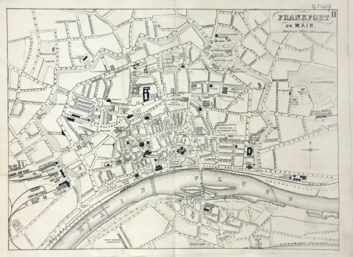 Framed Print : Map of Frankfurt Framed Print : Map of Frankfurt