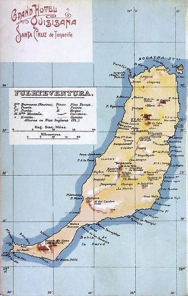 Map of Fuerteventura, Canary Islands
