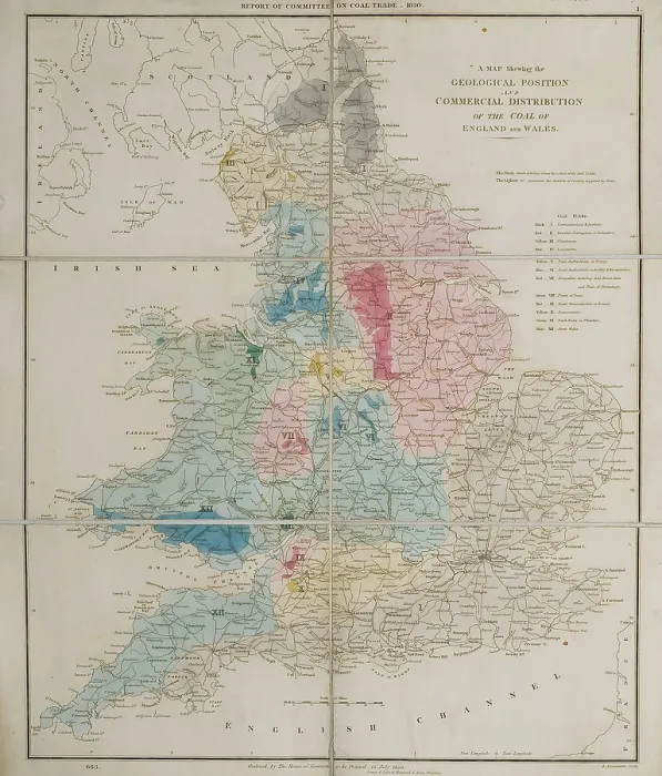 Framed Print : Map, Geological Position and Commercial Distribution of Coal Framed Print : Map, Geological Position and Commercial Distribution of Coal