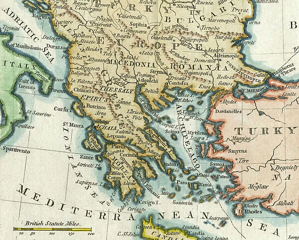 Map of Greece, 1792