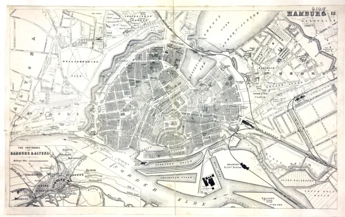 Framed Print : Map of Hamburg Framed Print : Map of Hamburg