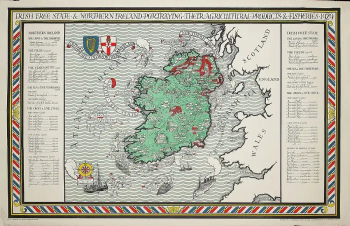 Framed Print : A Map Of Irish Free State And Northern Ireland Framed Print : A Map Of Irish Free State And Northern Ireland