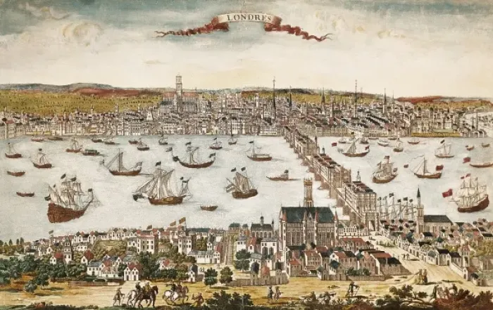 Framed Print : Map of London in 18th c. Engraving Framed Print : Map of London in 18th c. Engraving