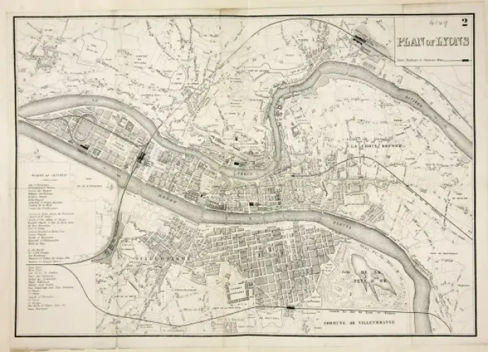 Framed Print : Map of Lyon Framed Print : Map of Lyon
