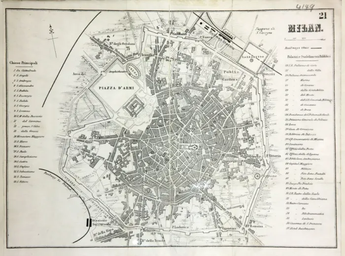 Framed Print : Map of Milan Framed Print : Map of Milan