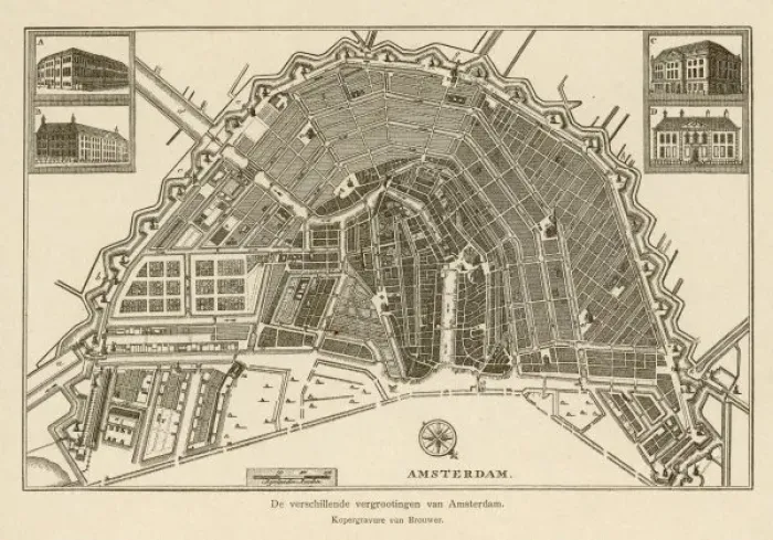 Framed Print : Map / Netherlands / Amsterda Framed Print : Map / Netherlands / Amsterda