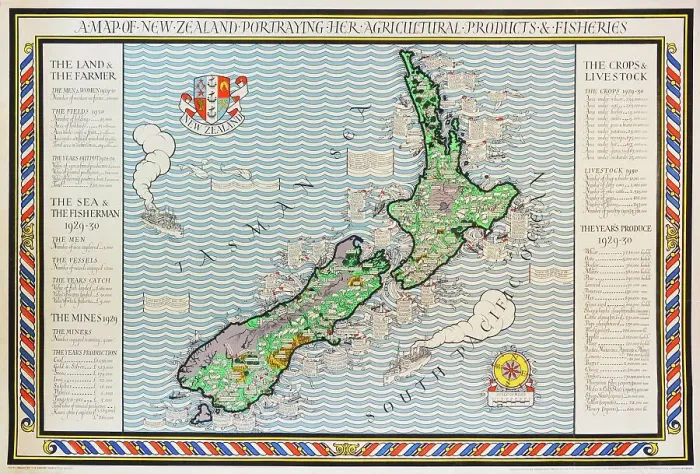 Framed Print : A Map of New Zealand Framed Print : A Map of New Zealand