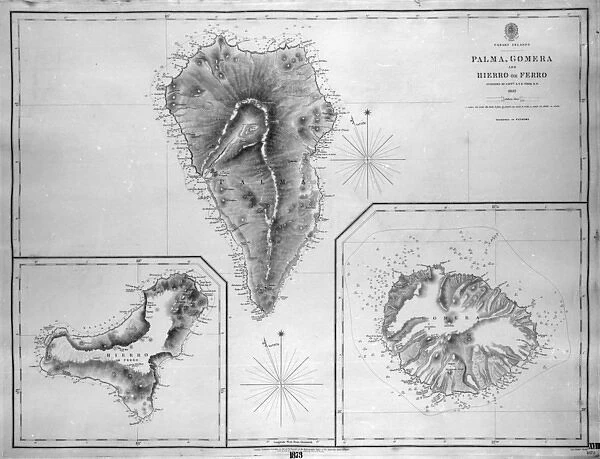Map of Palma, Gomera and Hierro, Canary Islands